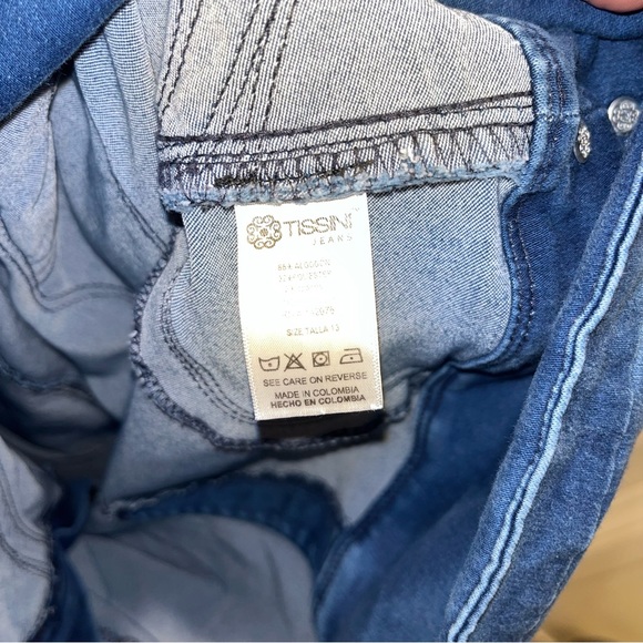 Tissini Womens Colombian Butt Lifting Stretch Jeans size 13 4 side buttons - Picture 5 of 11